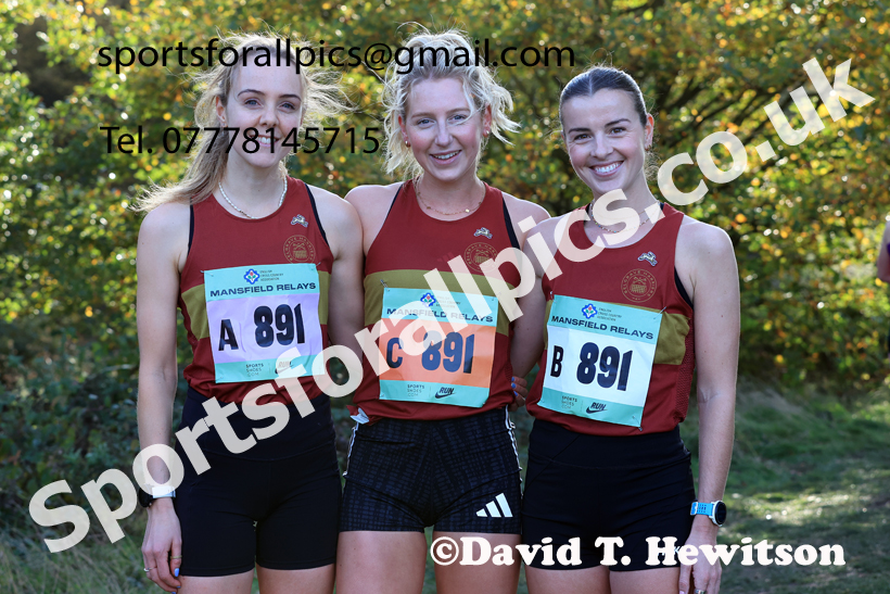 Senior Womens 2025 National Cross Country Relays, Berry Hill Park, Mansfield. Photo: David T. Hewitson/Sports for All Pics